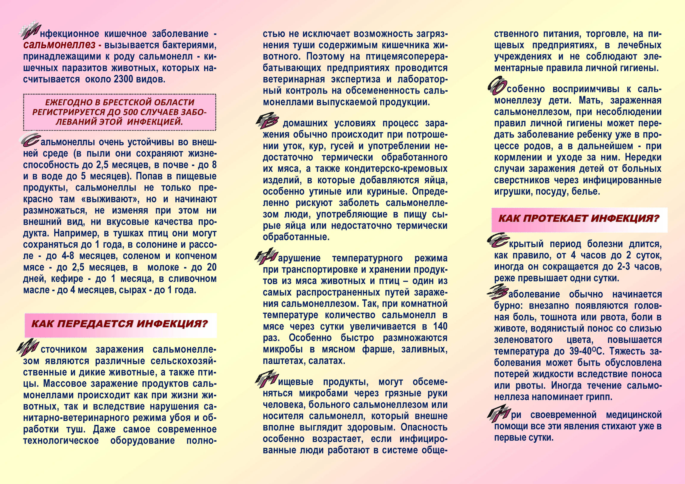 Осторожно сальмонеллез Буклет переизд