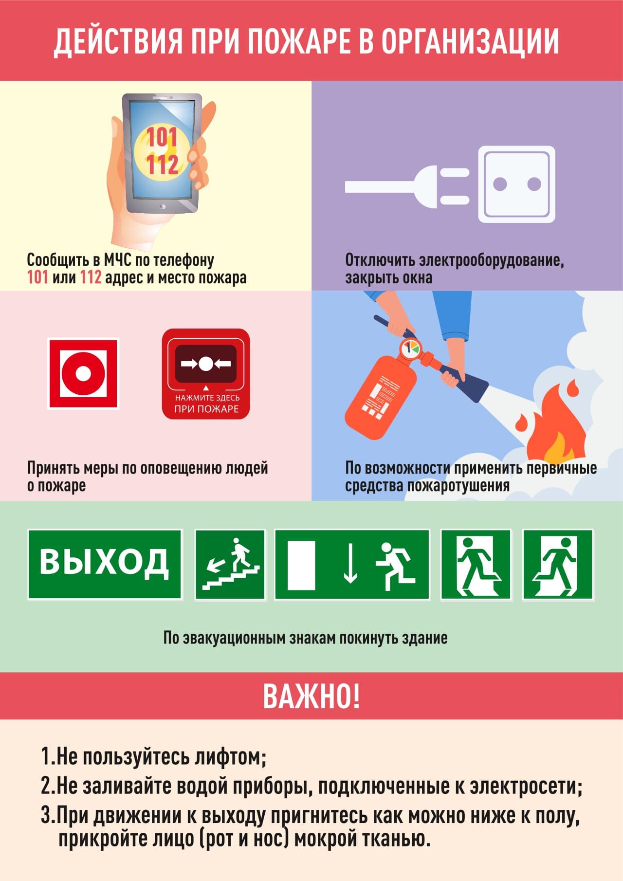 6.Действия при пожаре в организации